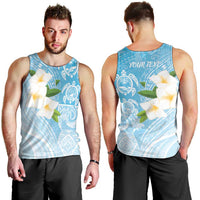 Personalized Guam Chamorro Men Tank Top Turtles and Guasali Flowers