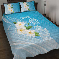 Personalized Guam Chamorro Quilt Bed Set Turtles and Guasali Flowers