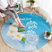 Personalized Guam Chamorro Round Carpet Turtles and Guasali Flowers
