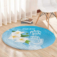 Personalized Guam Chamorro Round Carpet Turtles and Guasali Flowers