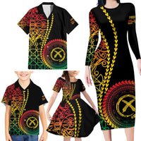 Proudly Ni-Van Sandroing Inspired Classic Style Family Matching Long Sleeve Bodycon Dress and Hawaiian Shirt