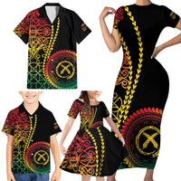 Proudly Ni-Van Sandroing Inspired Classic Style Family Matching Short Sleeve Bodycon Dress and Hawaiian Shirt