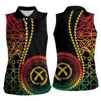 Proudly Ni-Van Sandroing Inspired Classic Style Women Sleeveless Polo Shirt LT7 - Polynesian Pride