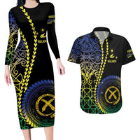 Proudly Ni-Van Sandroing Inspired Couples Matching Long Sleeve Bodycon Dress and Hawaiian Shirt Malampa Classic Style