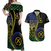 Proudly Ni-Van Sandroing Inspired Couples Matching Off Shoulder Maxi Dress and Hawaiian Shirt Malampa Classic Style