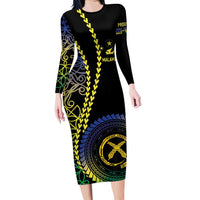 Proudly Ni-Van Sandroing Inspired Family Matching Long Sleeve Bodycon Dress and Hawaiian Shirt Malampa Classic Style