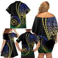 Proudly Ni-Van Sandroing Inspired Family Matching Off Shoulder Short Dress and Hawaiian Shirt Malampa Classic Style