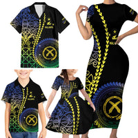 Proudly Ni-Van Sandroing Inspired Family Matching Short Sleeve Bodycon Dress and Hawaiian Shirt Malampa Classic Style