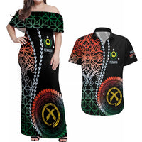 Proudly Ni-Van Sandroing Inspired Couples Matching Off Shoulder Maxi Dress and Hawaiian Shirt Penama Classic Style