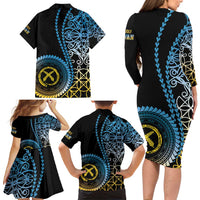 Proudly Ni-Van Sandroing Inspired Family Matching Long Sleeve Bodycon Dress and Hawaiian Shirt Sanma Classic Style