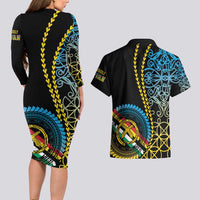 Proudly Ni-Van Sandroing Inspired Couples Matching Long Sleeve Bodycon Dress and Hawaiian Shirt Torba Classic Style