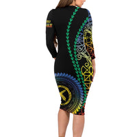 Proudly Ni-Van Sandroing Inspired Family Matching Long Sleeve Bodycon Dress and Hawaiian Shirt Tafea Classic Style