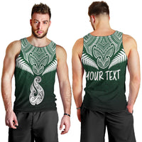 Personalised New Zealand Men Tank Top Hei Matau Mix Silver Fern Basic LT7 - Polynesian Pride