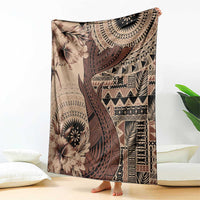 Bula Fiji Blanket Shark Tail Beige Masi Tapa