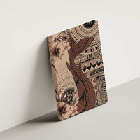 Bula Fiji Canvas Wall Art Shark Tail Beige Masi Tapa