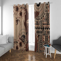 Bula Fiji Window Curtain Shark Tail Beige Masi Tapa