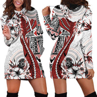 Bula Fiji Hoodie Dress Shark Tail White Masi Tapa