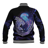 Polynesian Aumakua Baseball Jacket Jellyfish with Shark - Polynesian Pride