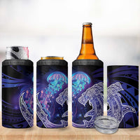 Polynesian Aumakua 4 in 1 Can Cooler Tumbler Jellyfish with Shark - Polynesian Pride