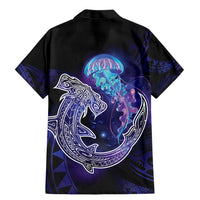 Polynesian Aumakua Family Matching Mermaid Dress and Hawaiian Shirt Jellyfish with Shark - Polynesian Pride