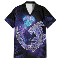 Polynesian Aumakua Family Matching Puletasi and Hawaiian Shirt Jellyfish with Shark - Polynesian Pride
