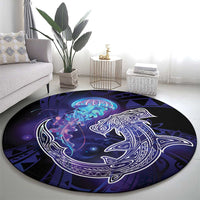 Polynesian Aumakua Round Carpet Jellyfish with Shark - Polynesian Pride