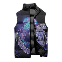 Polynesian Aumakua Sleeveless Puffer Jacket Jellyfish with Shark - Polynesian Pride