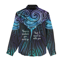 Aotearoa Maori Te Whai Rahi Women Casual Shirt Tala - Nowhere You Could Go That I Won't Be With You - Polynesian Pride