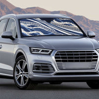 Polynesian Puakeniken Pikake Twisted Lei Auto Sun Shade Navy Blue - Polynesian Pride