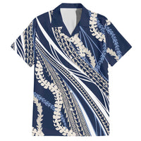 Polynesian Puakeniken Pikake Twisted Lei Hawaiian Shirt Navy Blue - Polynesian Pride