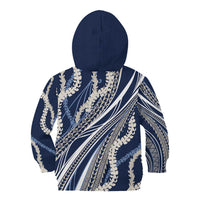 Polynesian Puakeniken Pikake Twisted Lei Kid Hoodie Navy Blue - Polynesian Pride
