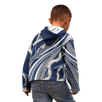 Polynesian Puakeniken Pikake Twisted Lei Kid Hoodie Navy Blue - Polynesian Pride