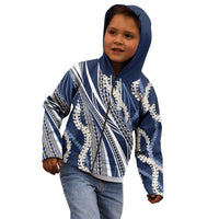 Polynesian Puakeniken Pikake Twisted Lei Kid Hoodie Navy Blue - Polynesian Pride
