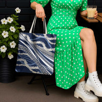 Polynesian Puakeniken Pikake Twisted Lei Tote Bag Navy Blue - Polynesian Pride