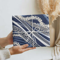 Polynesian Puakeniken Pikake Twisted Lei Wrapping Paper Navy Blue LT7 - Polynesian Pride