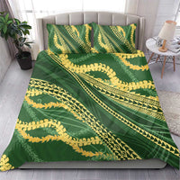 Polynesian Puakeniken Pikake Twisted Lei Bedding Set Emerald - Polynesian Pride