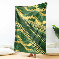 Polynesian Puakeniken Pikake Twisted Lei Blanket Emerald - Polynesian Pride