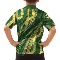 Polynesian Puakeniken Pikake Twisted Lei Hawaiian Shirt Emerald - Polynesian Pride