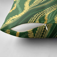 Polynesian Puakeniken Pikake Twisted Lei Pillow Cover Emerald - Polynesian Pride