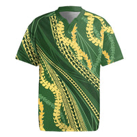 Polynesian Puakeniken Pikake Twisted Lei Rugby Jersey Emerald - Polynesian Pride