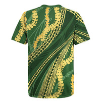 Polynesian Puakeniken Pikake Twisted Lei Rugby Jersey Emerald - Polynesian Pride