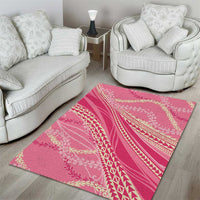 Polynesian Puakeniken Pikake Twisted Lei Area Rug Rose Pink - Polynesian Pride