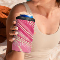 Polynesian Puakeniken Pikake Twisted Lei 4 in 1 Can Cooler Tumbler Rose Pink - Polynesian Pride