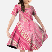 Polynesian Puakeniken Pikake Twisted Lei Family Matching Mermaid Dress and Hawaiian Shirt Rose Pink - Polynesian Pride