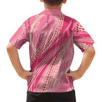 Polynesian Puakeniken Pikake Twisted Lei Family Matching Summer Maxi Dress and Hawaiian Shirt Rose Pink - Polynesian Pride