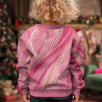 Polynesian Puakeniken Pikake Twisted Lei Kid Ugly Christmas Sweater Rose Pink - Polynesian Pride