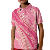 Polynesian Puakeniken Pikake Twisted Lei Kid Polo Shirt Rose Pink LT7 Kid Rose Pink - Polynesian Pride
