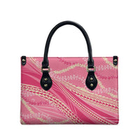 Polynesian Puakeniken Pikake Twisted Lei Leather Bag Rose Pink - Polynesian Pride