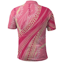 Polynesian Puakeniken Pikake Twisted Lei Polo Shirt Rose Pink - Polynesian Pride
