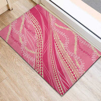 Polynesian Puakeniken Pikake Twisted Lei Rubber Doormat Rose Pink - Polynesian Pride